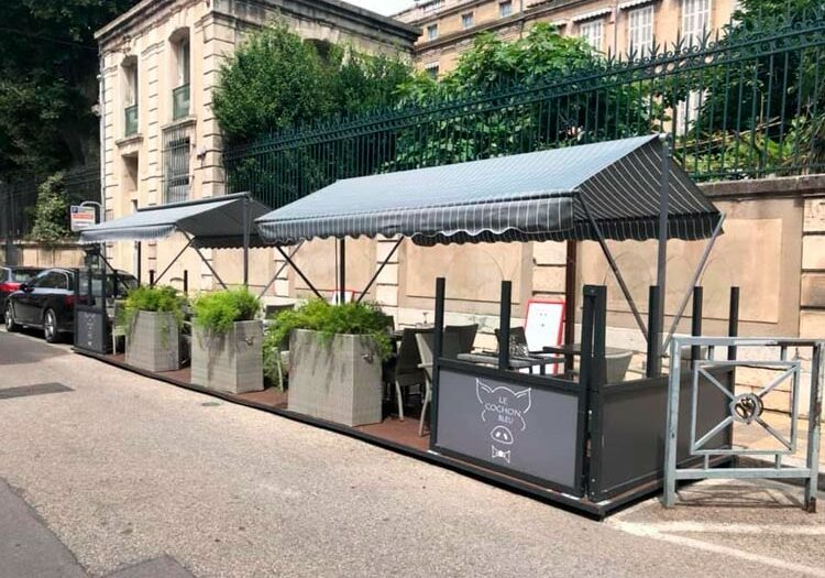 Terrasse du Restaurant Le Cochon Bleu à Avignon